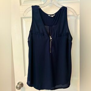 Candie's Navy Tank Top with Zipper Detail